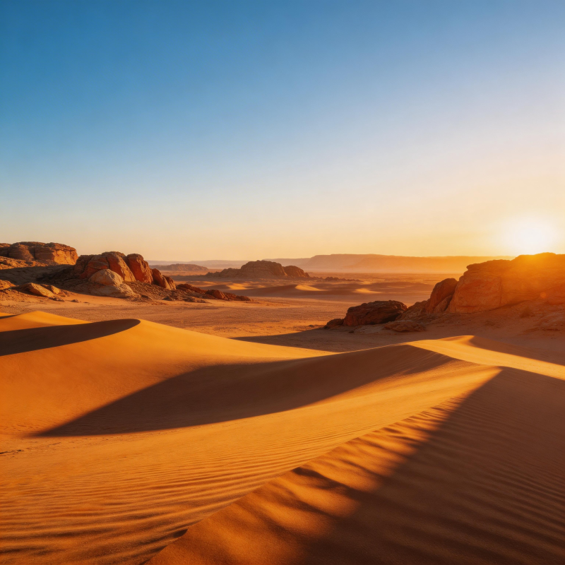 沙漠日落美景图片