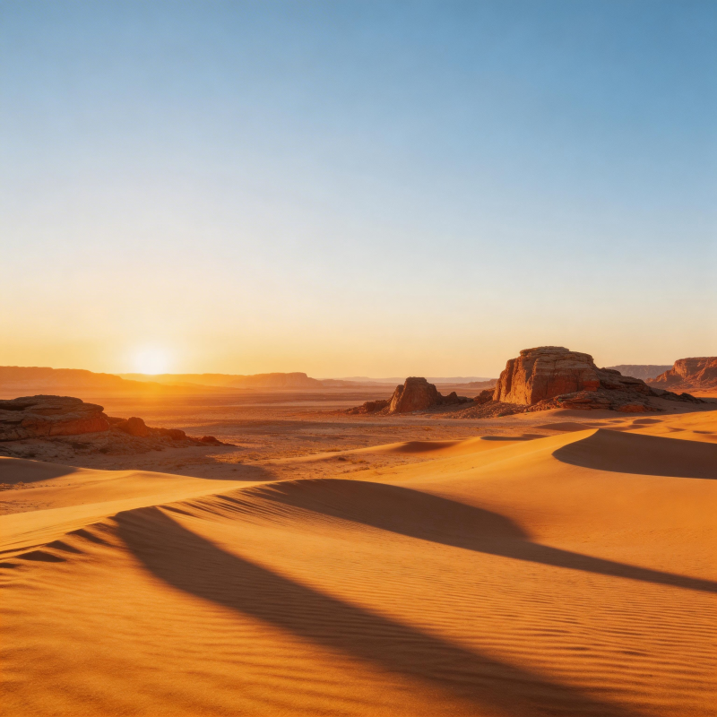 沙漠日落美景图片