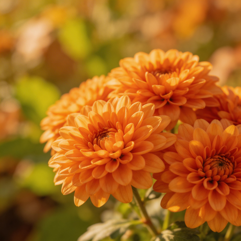 橙色菊花绽放图片