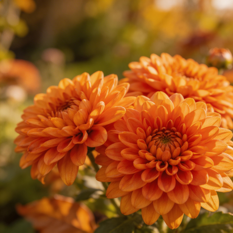 橙菊绽放秋意浓图片