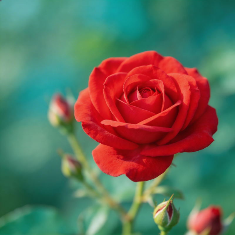 红玫瑰绽放图片