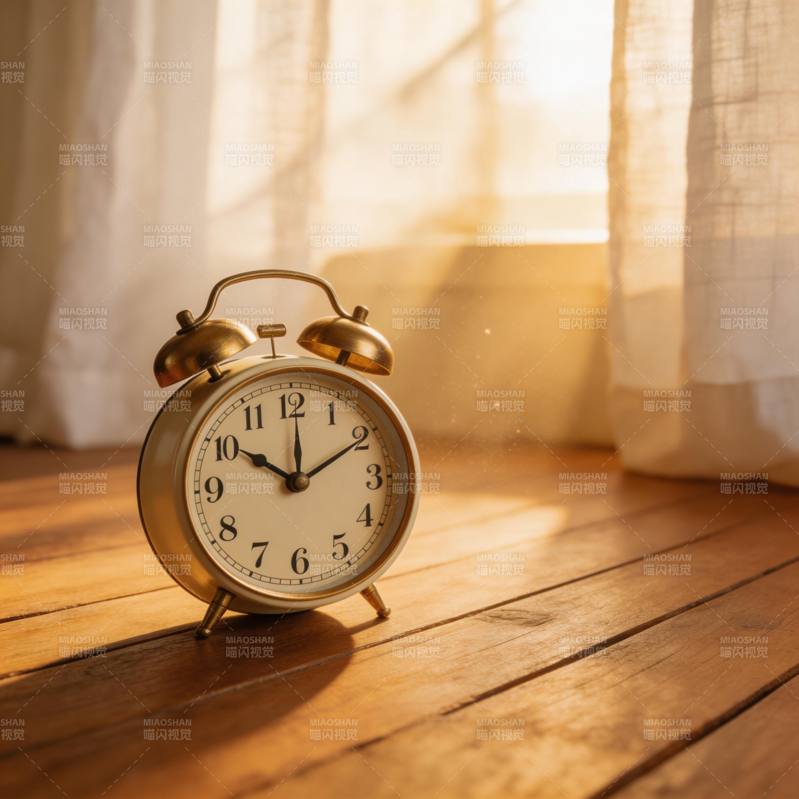 晨光中的闹钟图片