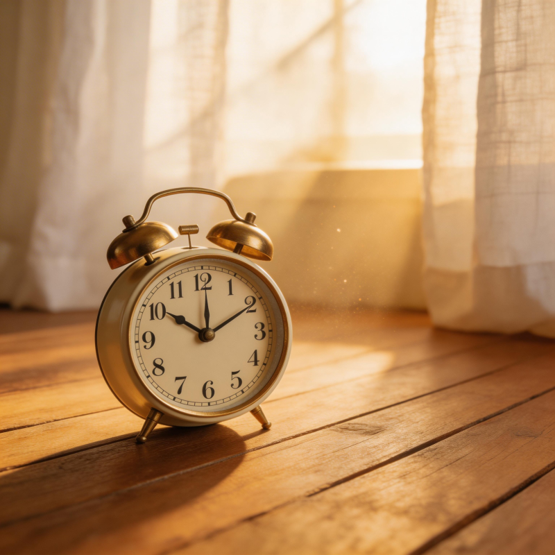 晨光中的闹钟图片