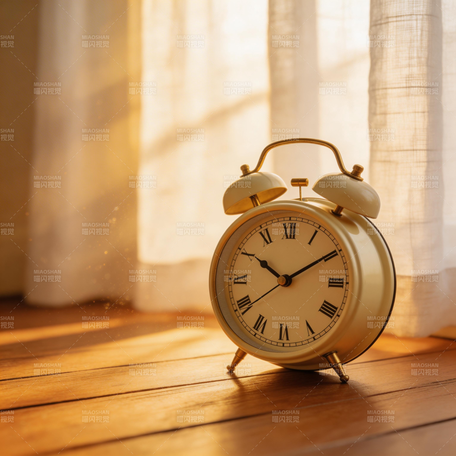 晨光中的闹钟图片