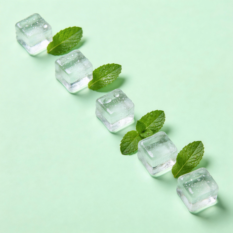 冰块与薄荷叶图片