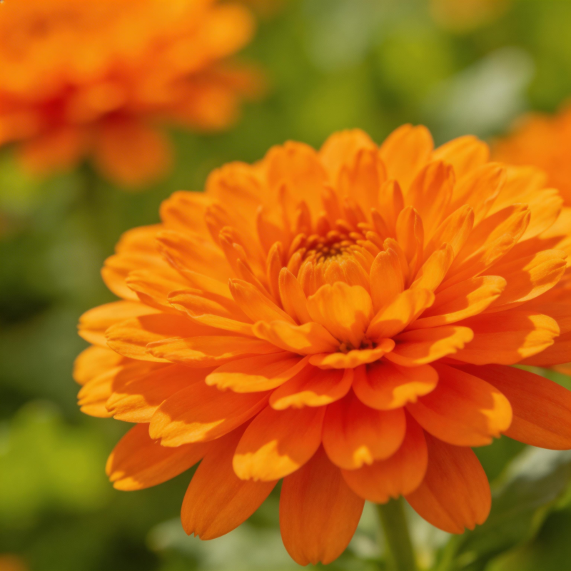 橙色菊花绽放图片