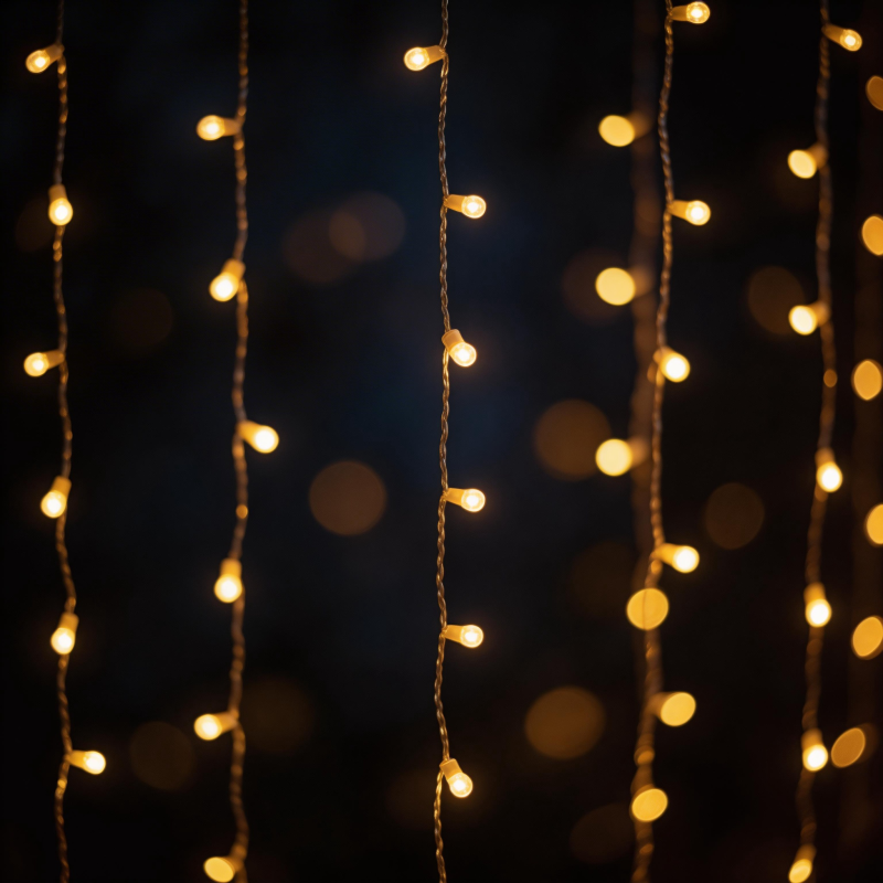 暖光串灯夜景图片