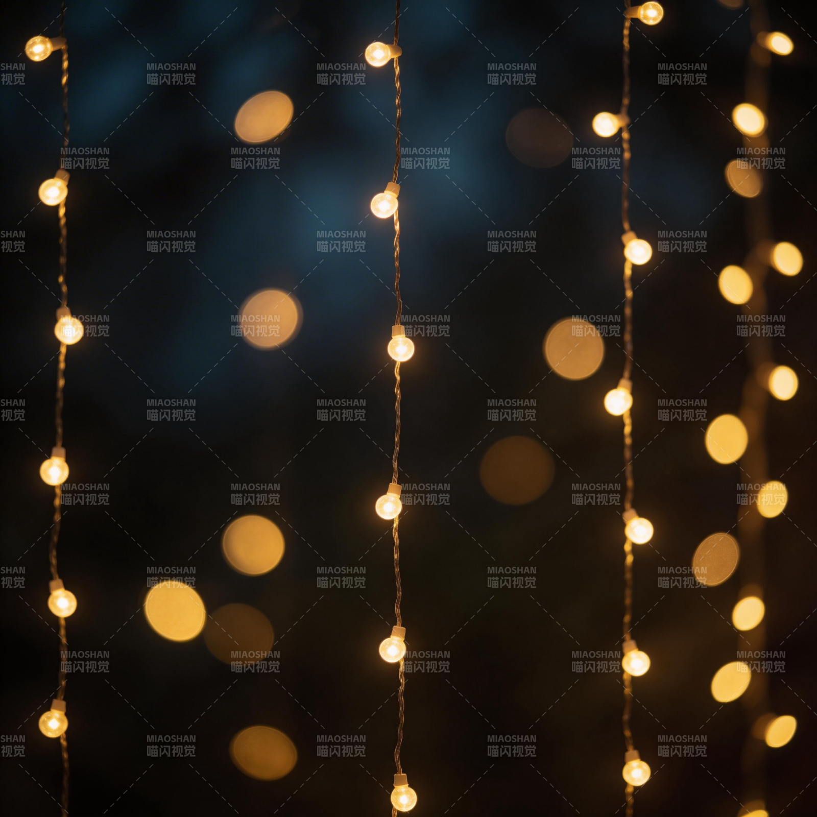 暖光串灯夜景图片