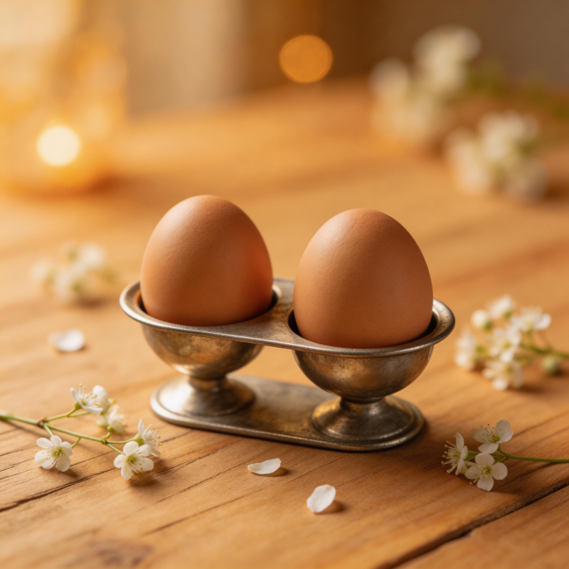 蛋与花的静谧时光图片