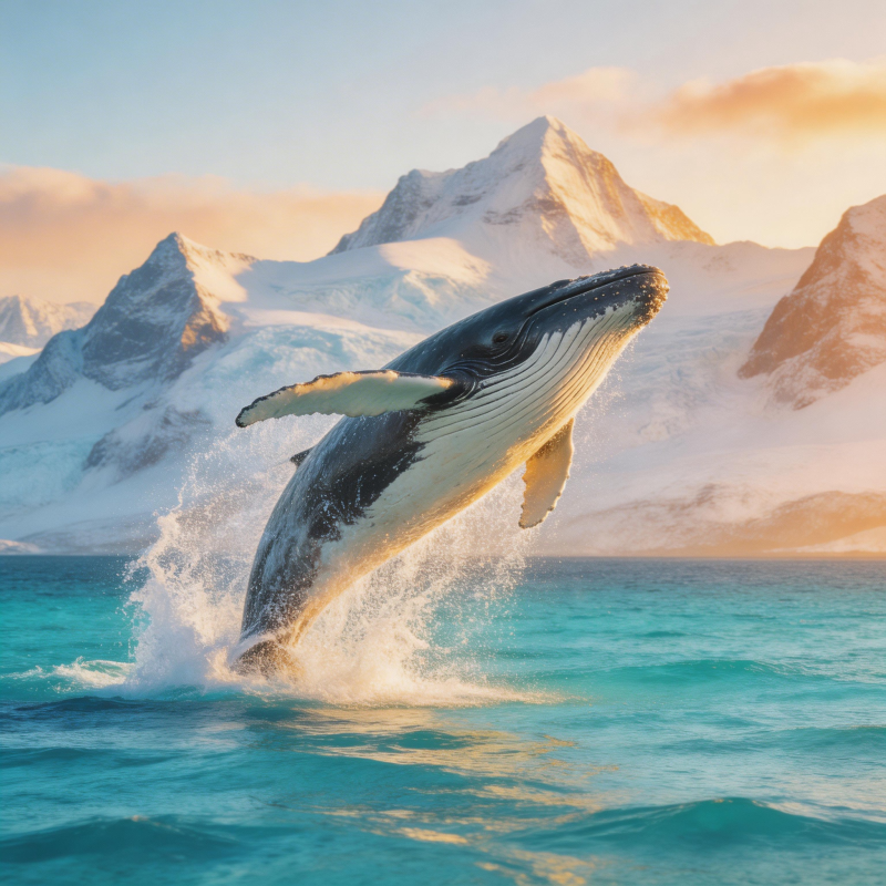 鲸跃雪山前图片