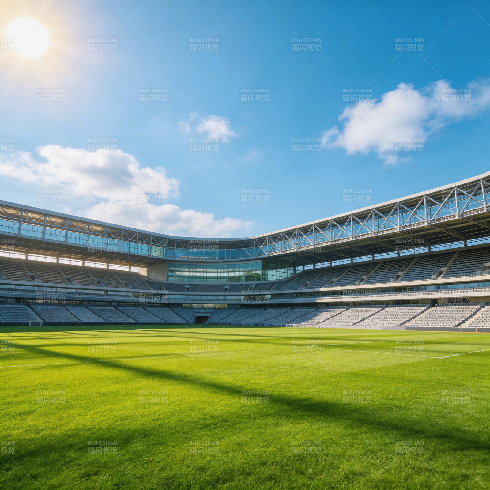 阳光下的空旷球场图片