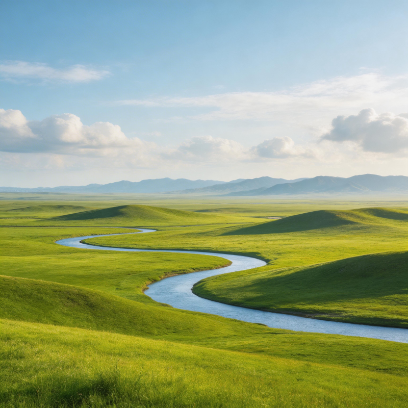 绿野蜿蜒河图片