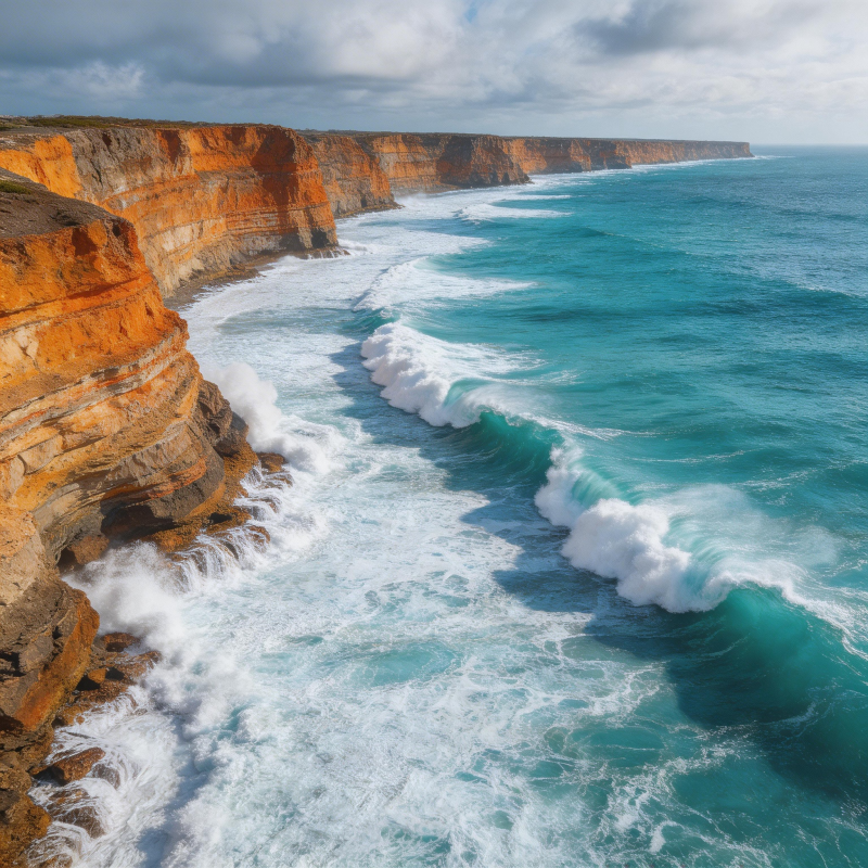 海岸悬崖浪涌图片
