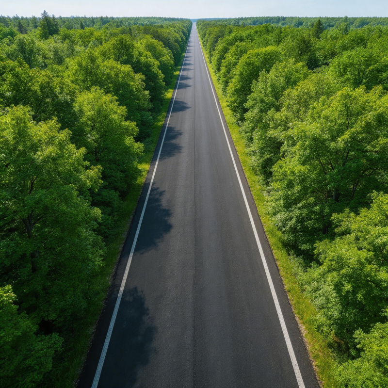 林间公路延伸远方图片