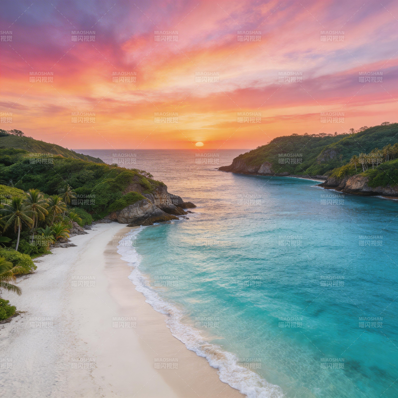 热带黄昏海岸图片