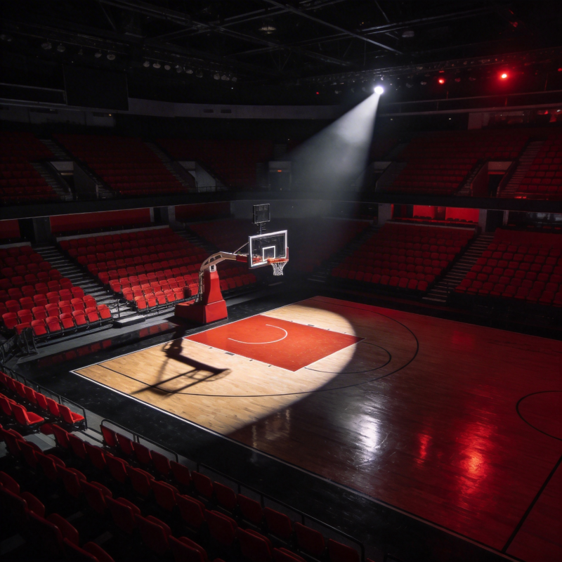 空旷篮球场的光影图片