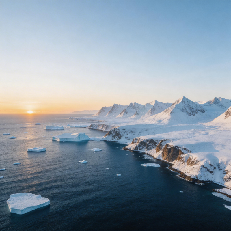 极地冰川日出图片
