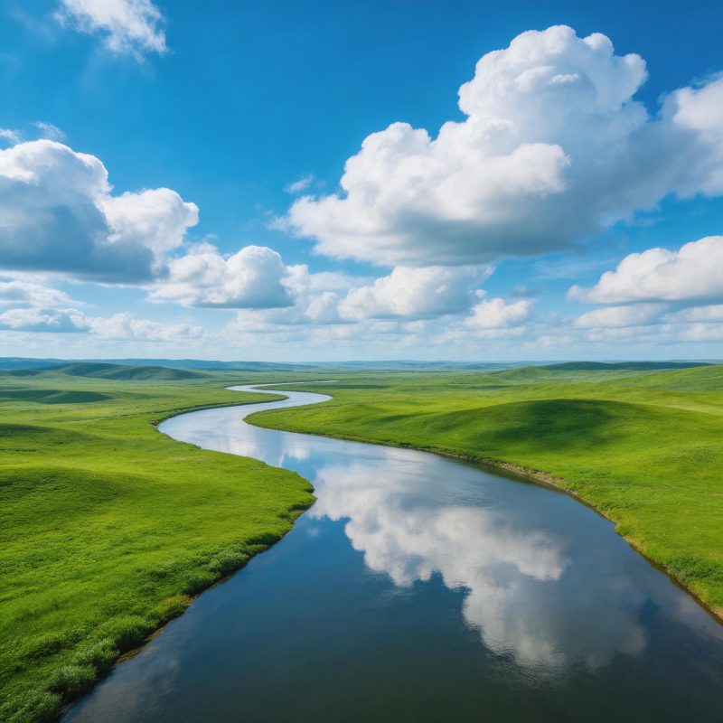 碧水映云天图片