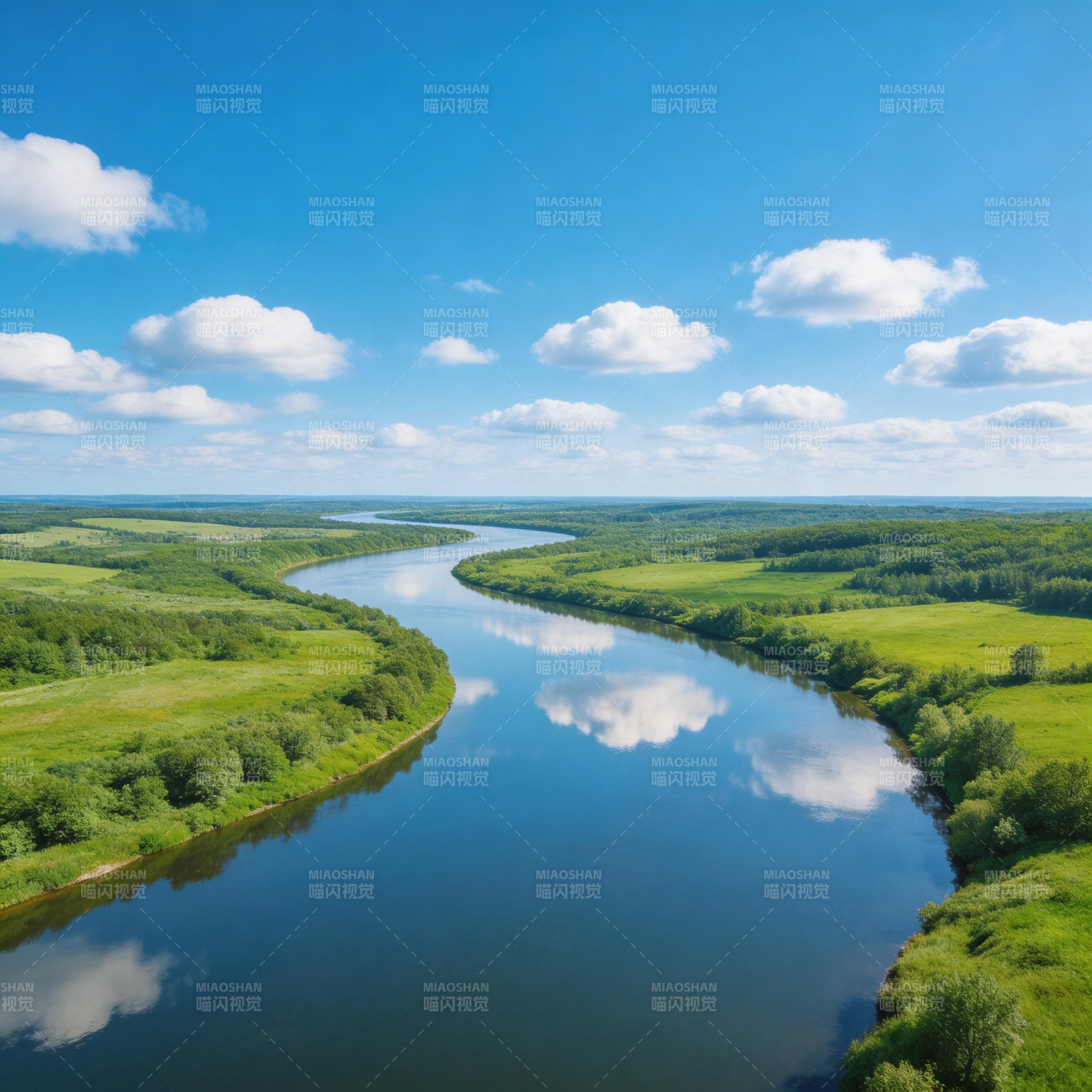 碧水映蓝天图片