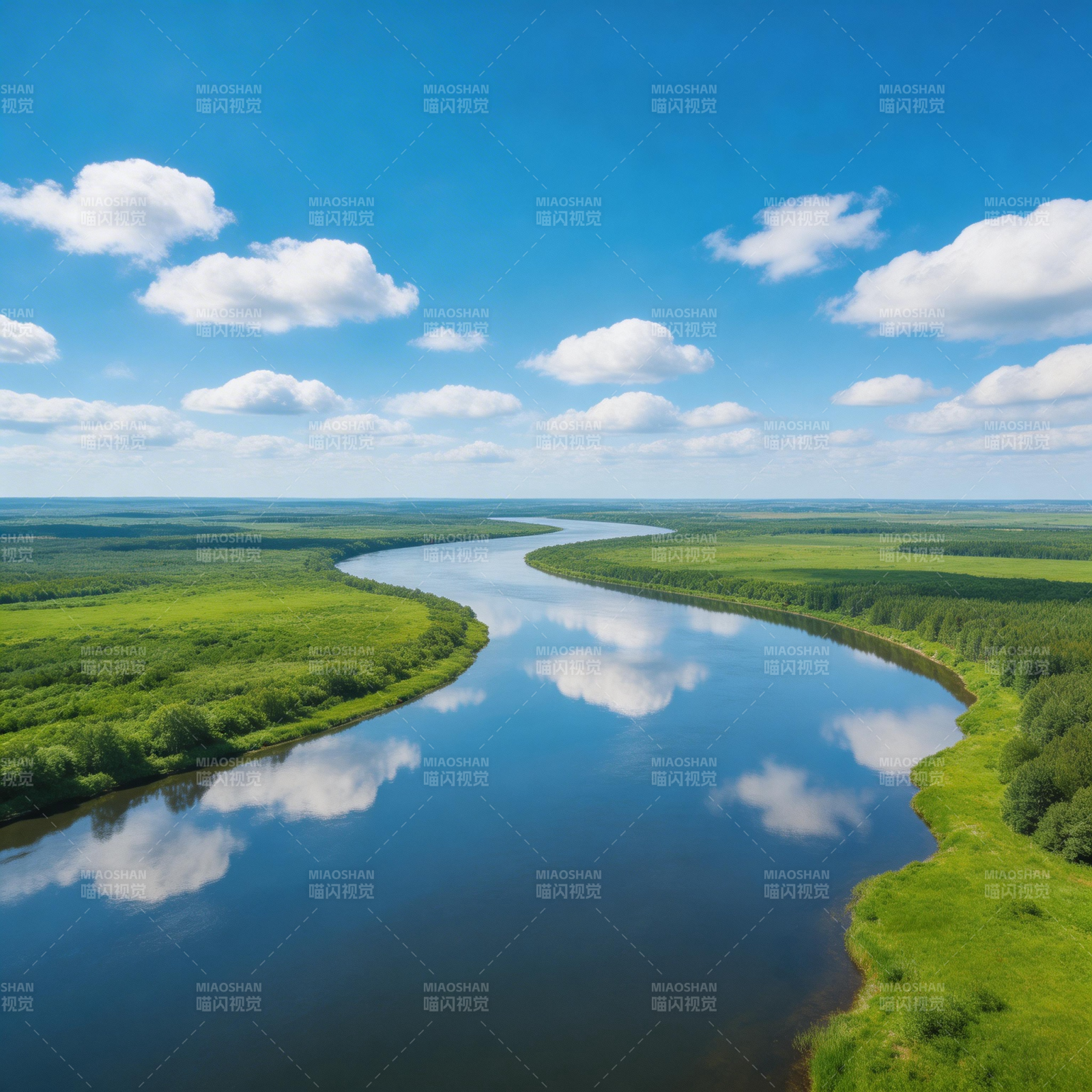 碧水映蓝天图片
