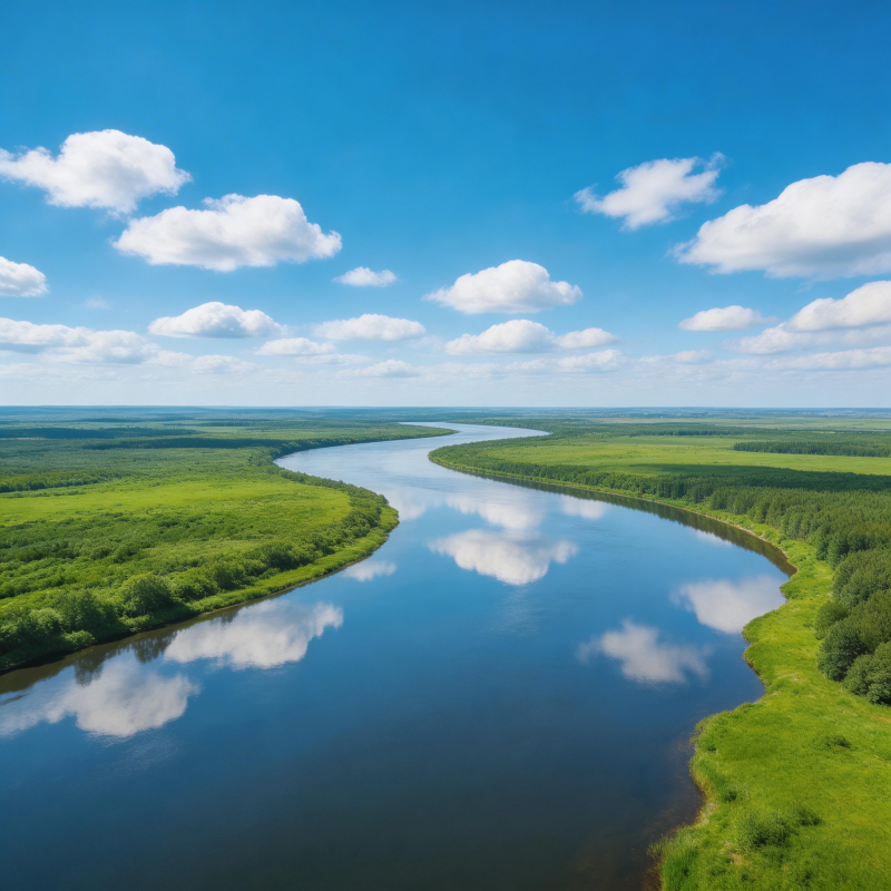 碧水映蓝天图片