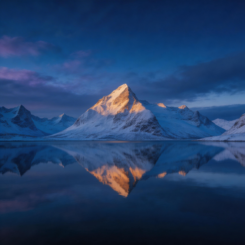 雪山倒影湖光图片