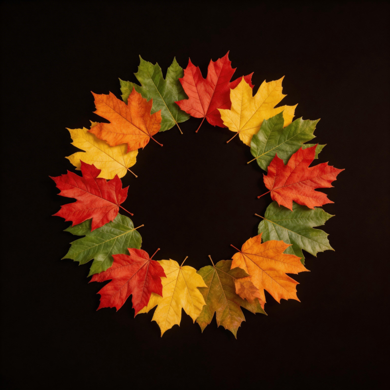 秋叶环形图案图片