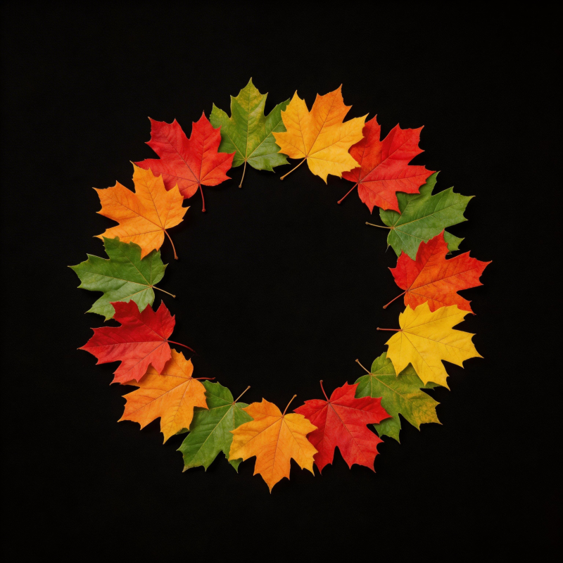 秋叶环形图图片