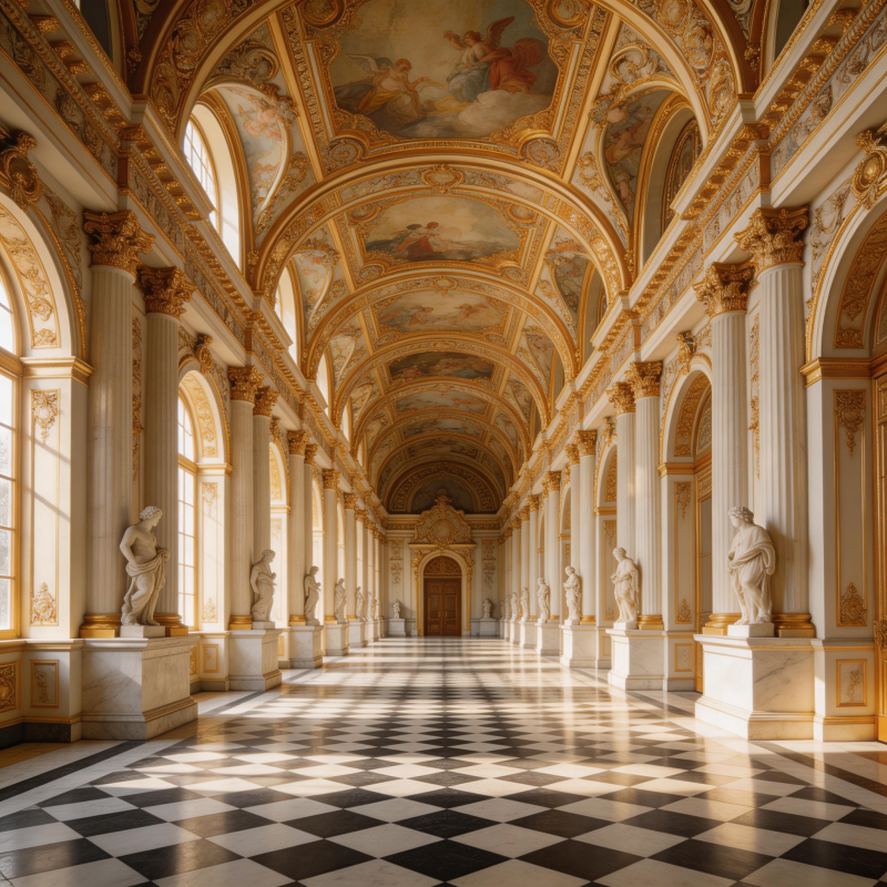 宏伟宫殿长廊图片