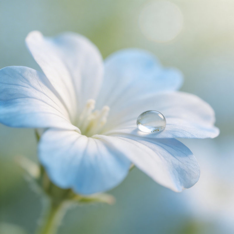 露珠轻吻蓝花图片