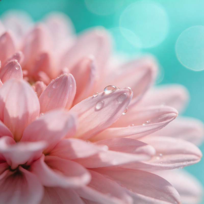 粉菊露珠 清新绽放图片