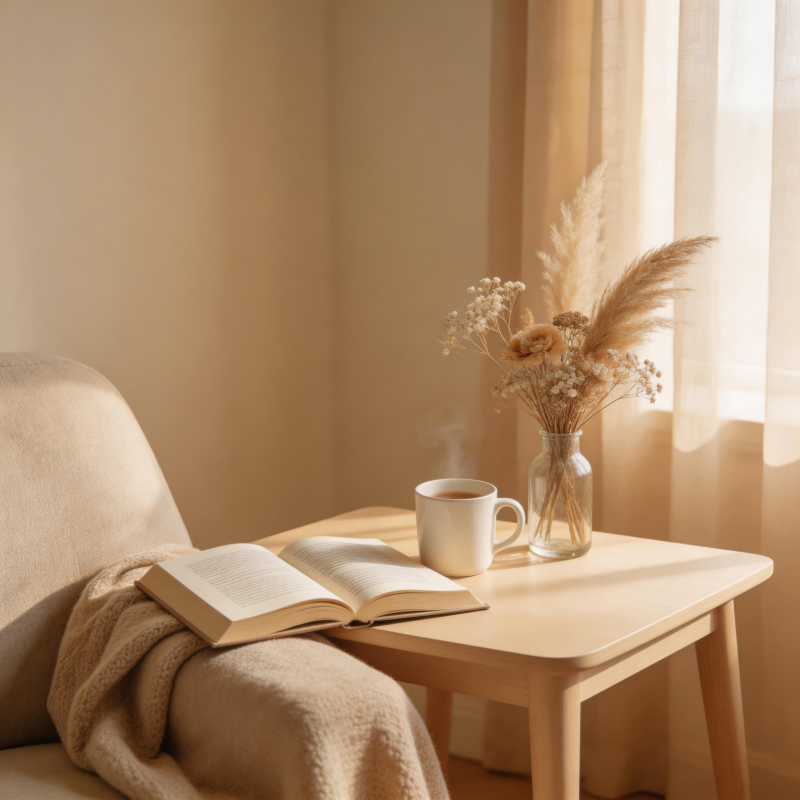 静谧午后阅读时光图片