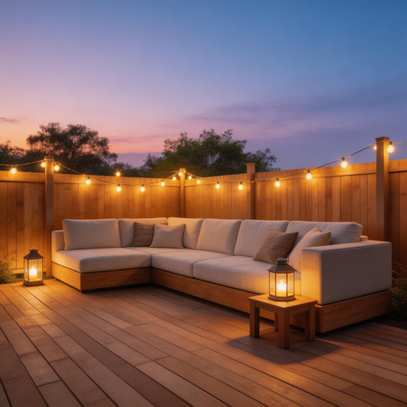 庭院夜景沙发灯饰图片