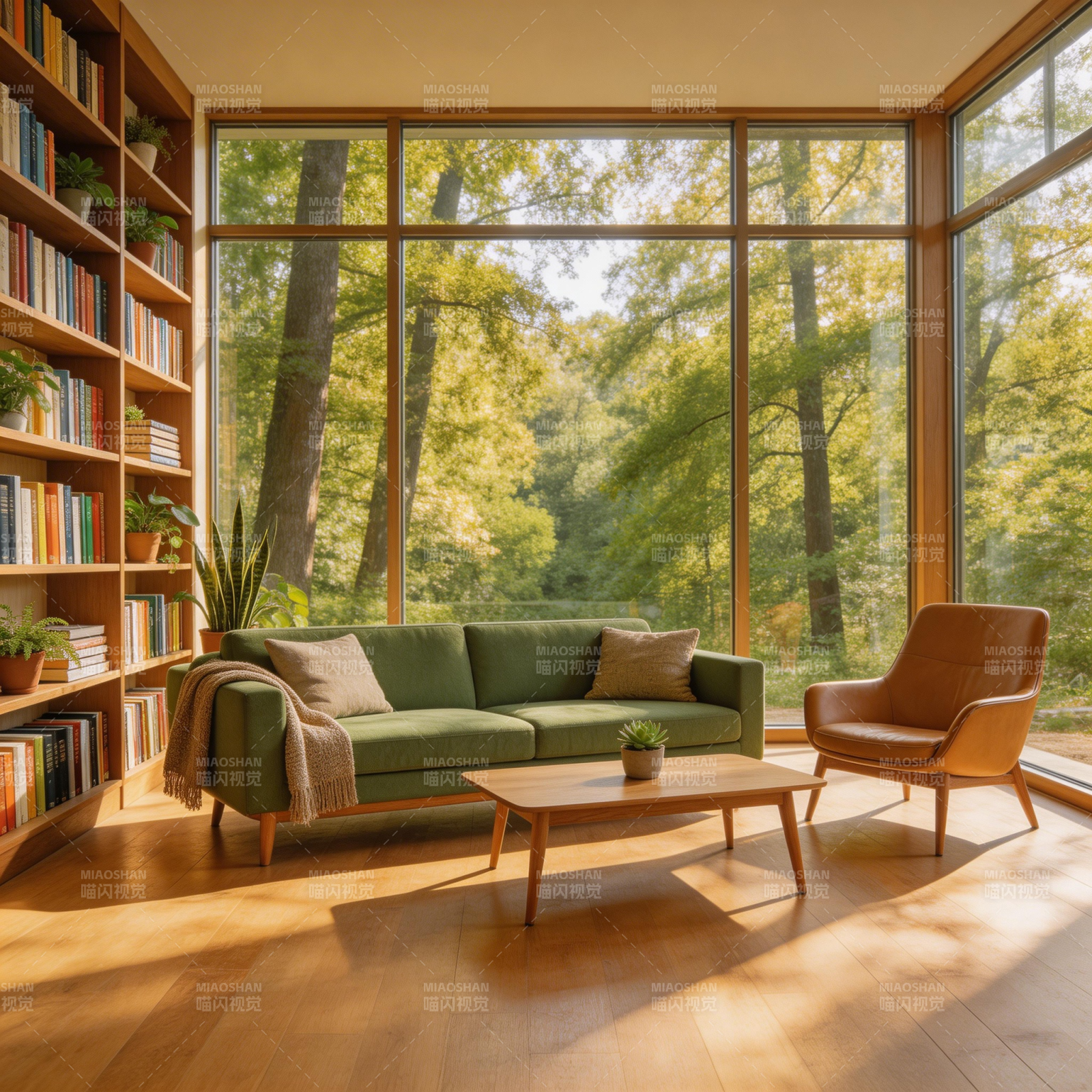 森林里的温馨客厅图片