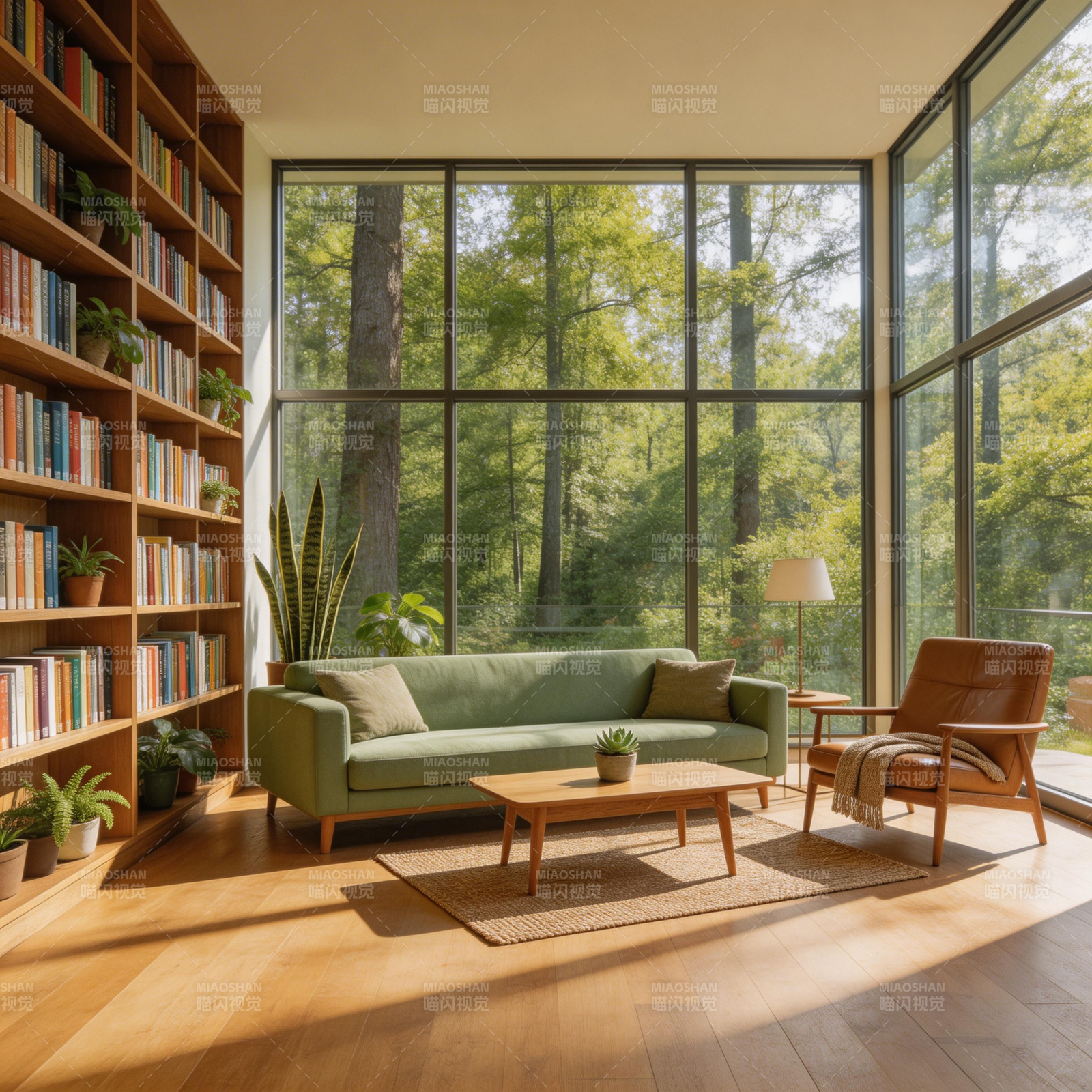 森林中的温馨客厅图片