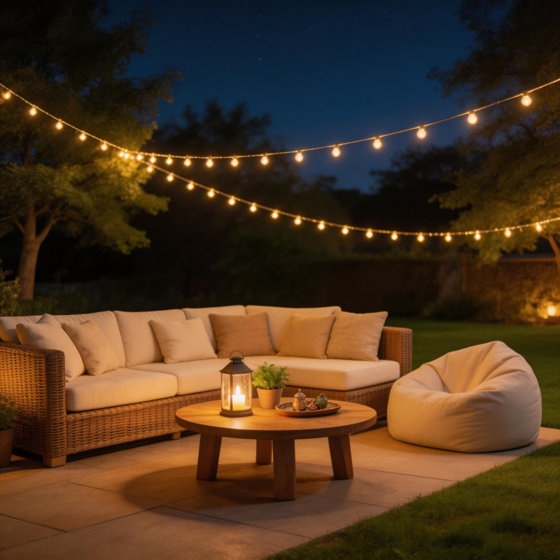 庭院夜景温馨灯饰图片