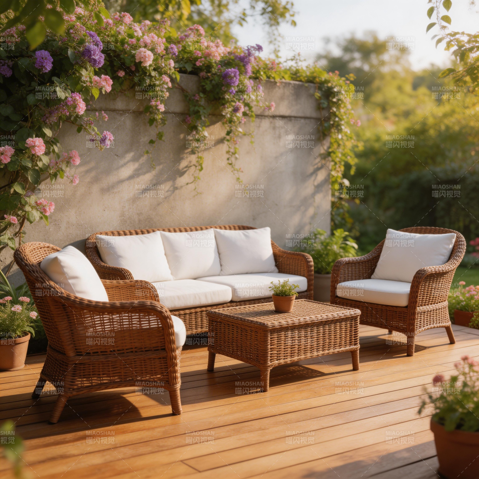 庭院藤椅休闲区图片