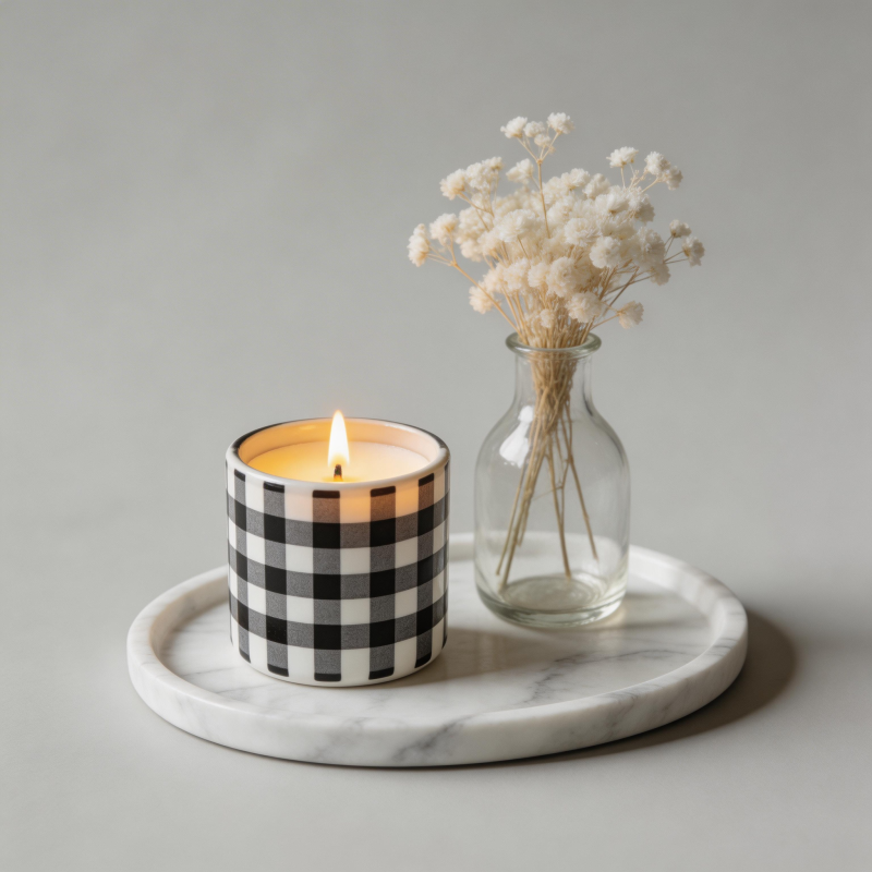 烛光与干花静谧时光图片