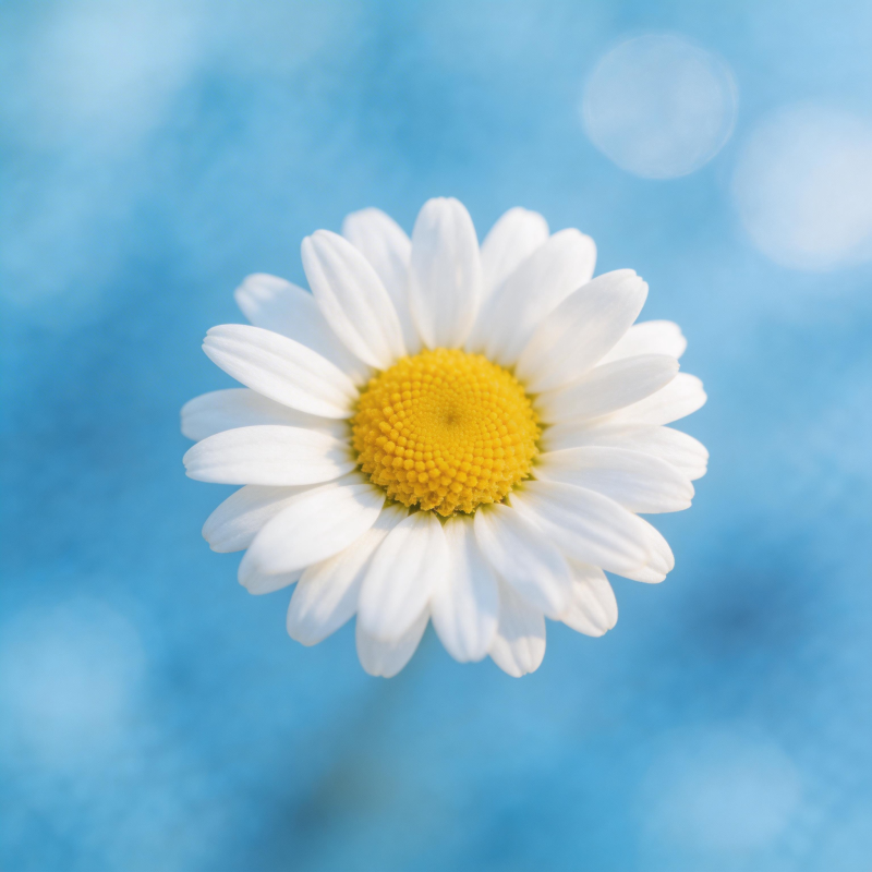 雏菊绽放蓝天图片