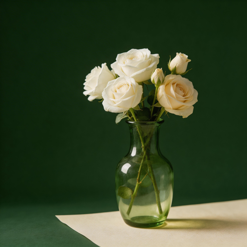 白玫瑰静物图片