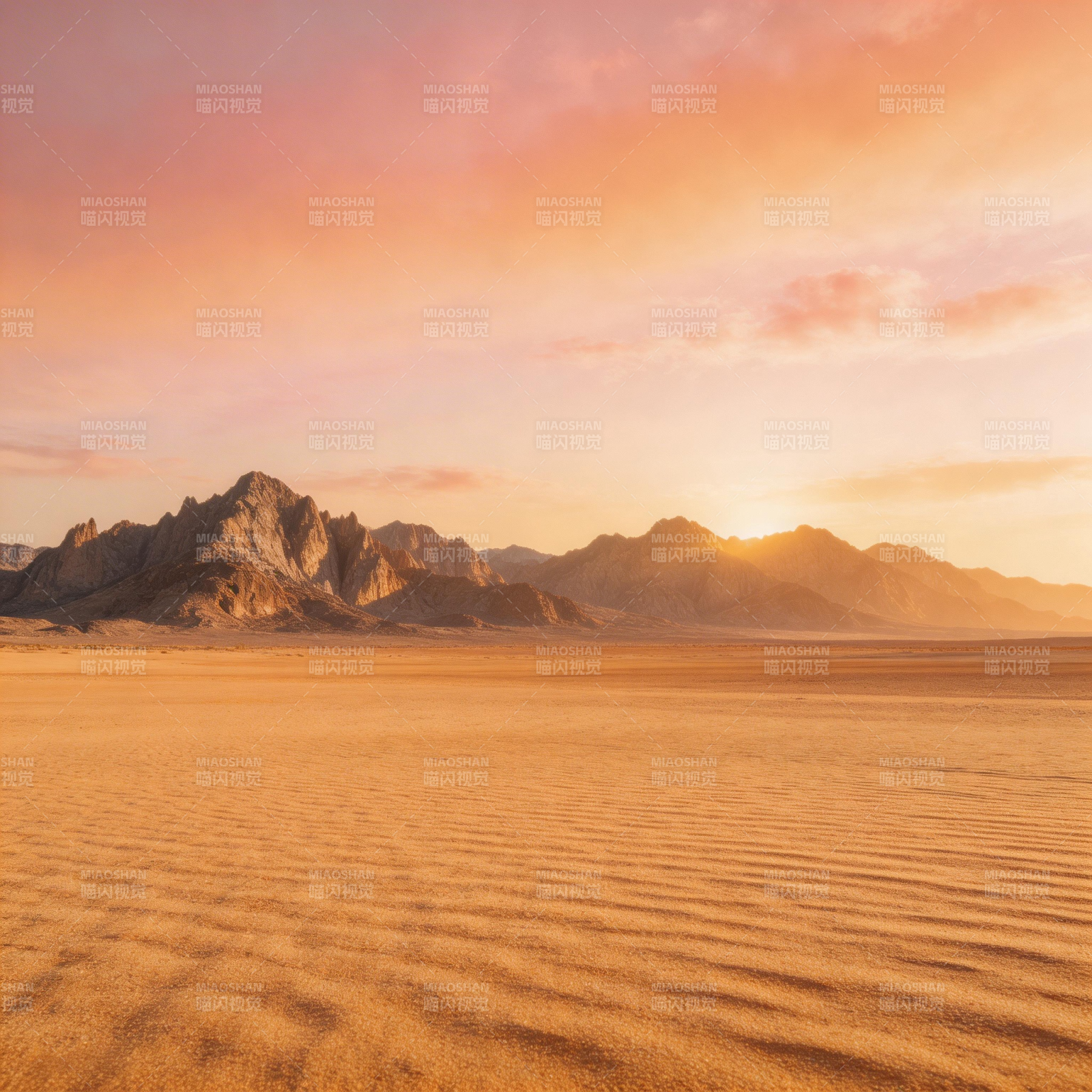 沙漠日落美景图片