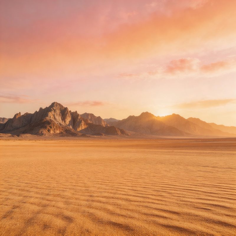 沙漠日落美景图片