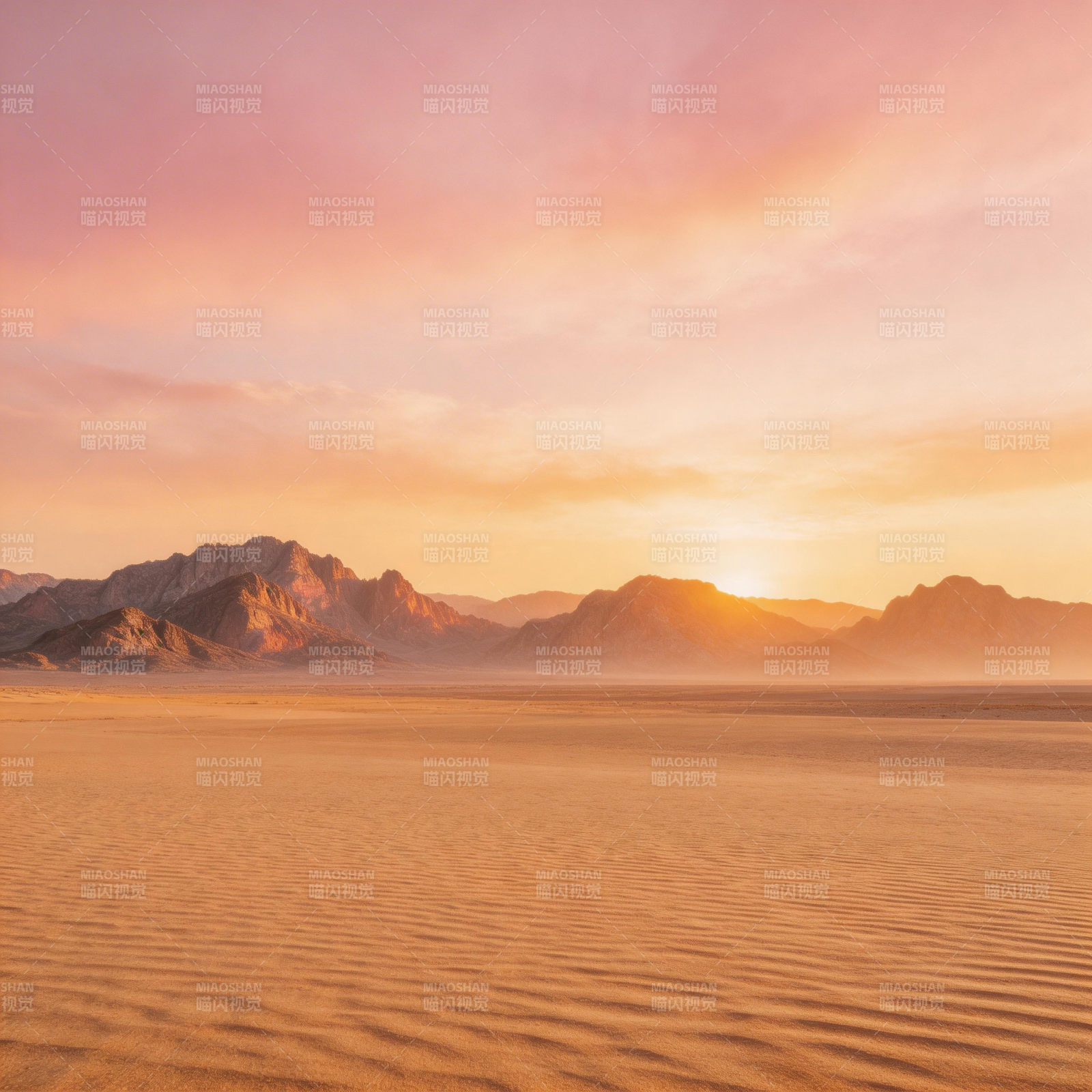 沙漠日落美景图片