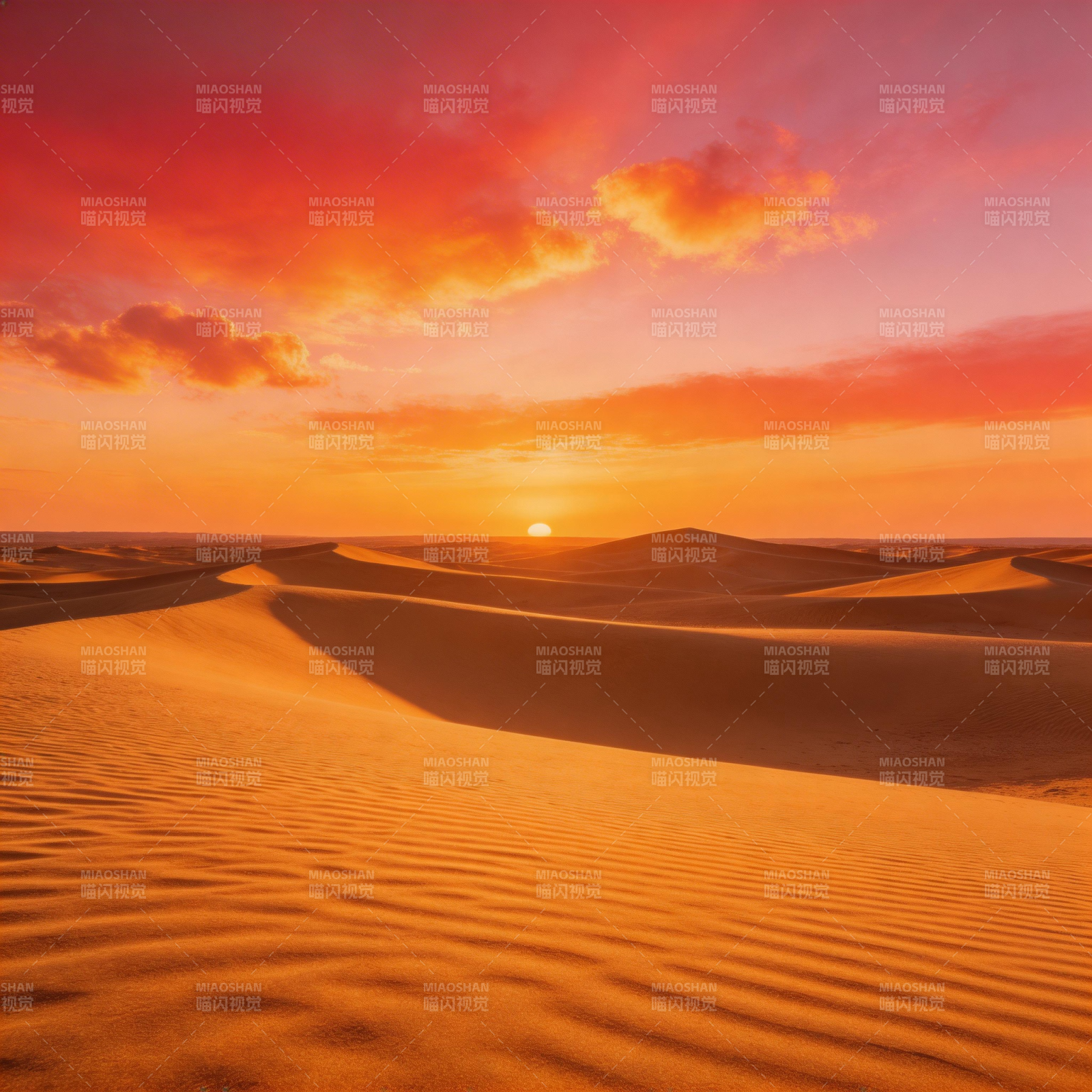 沙漠日落美景图片