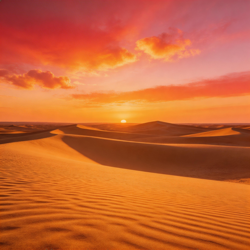 沙漠日落美景图片