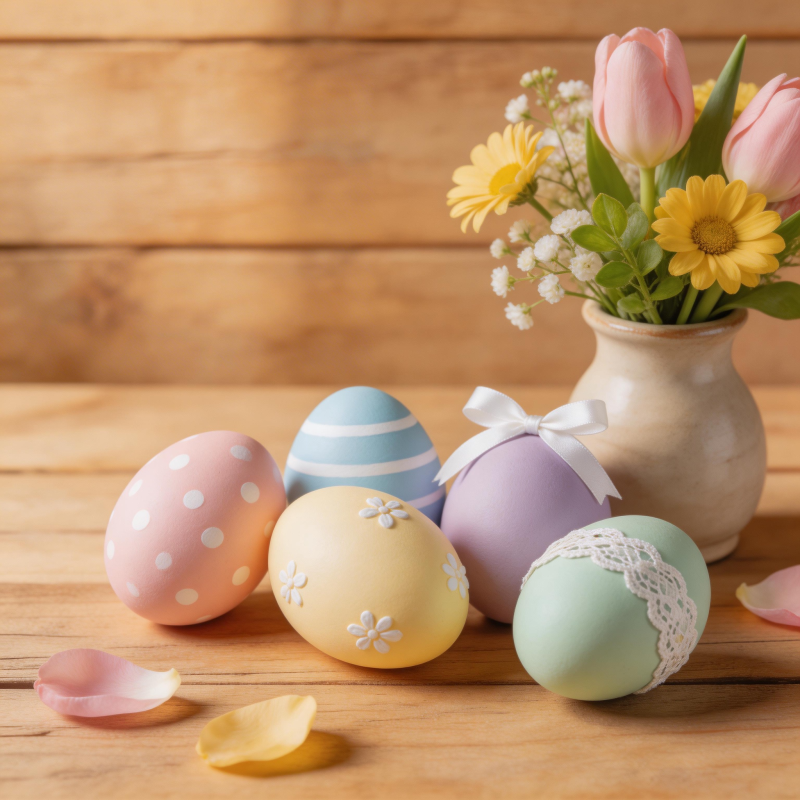 春日彩蛋与花束图片