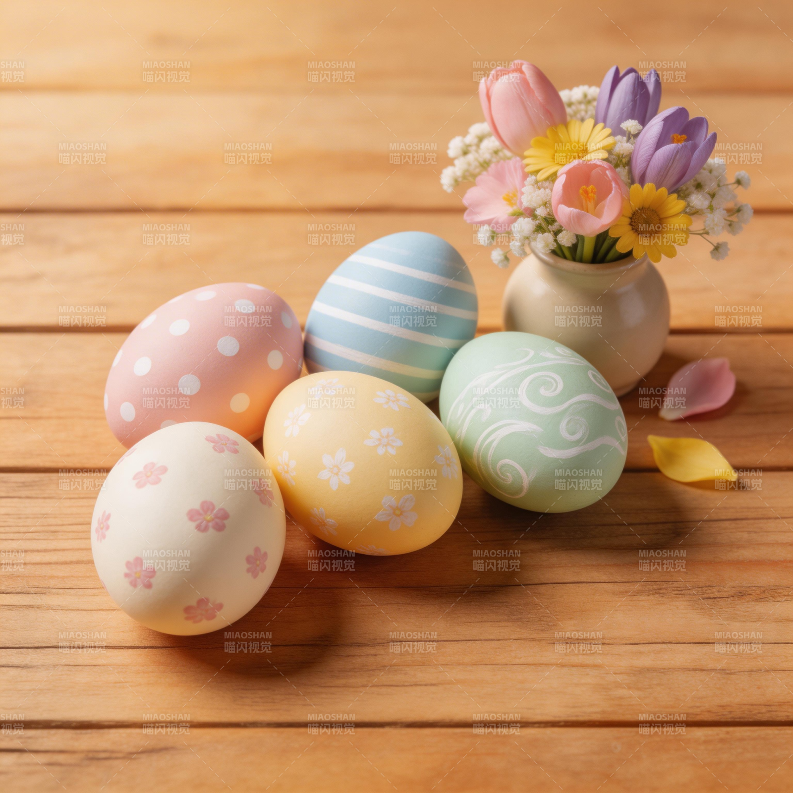 春日彩蛋与花束图片