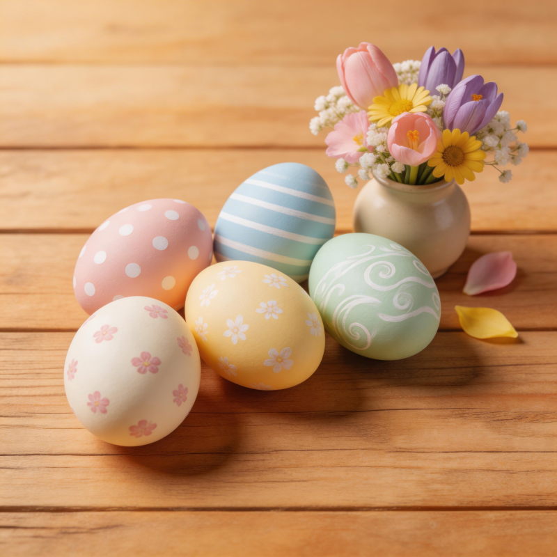 春日彩蛋与花束图片