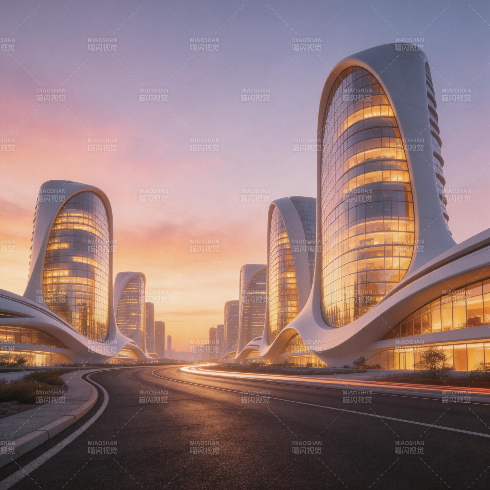 未来都市晨曦图片