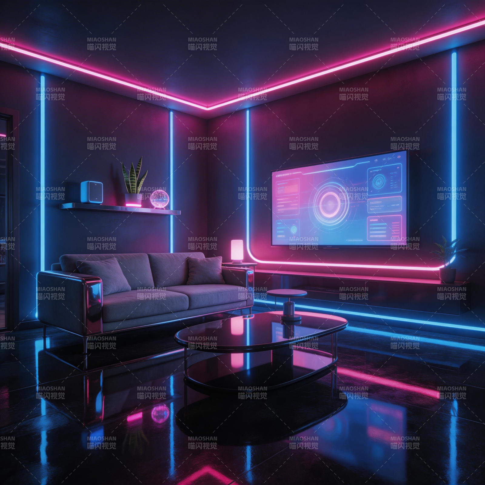 霓虹未来客厅图片